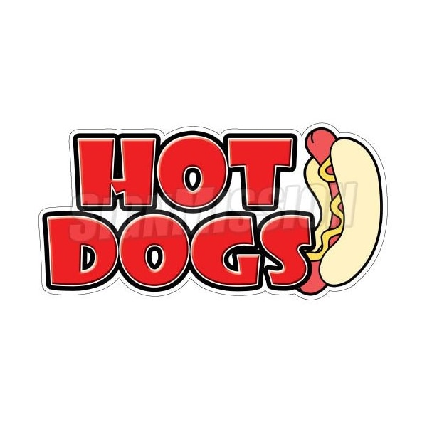 Safety Sign, 1.5 in Height, Vinyl, 48 in Length, Hotdogs1